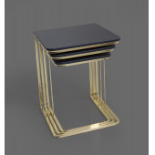 Veys Sehpa Gold 3 Lü Amor Zigon Sehpa - Orta Sehpa - Yan Sehpa - 2