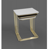 Veys Sehpa Gold 3 Lü Amor Zigon Sehpa - Orta Sehpa - Yan Sehpa - 1