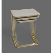 Veys Sehpa Gold 3 Lü Amor Zigon Sehpa - Orta Sehpa - Yan Sehpa - 1