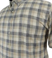 Erkek Büyük Beden Battal Boy Keten Gömlek Kısa Kol - 3