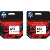 HP 652 F6V25AE Siyah + Renkli 2'li Set Kartuş - 1