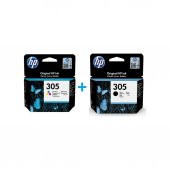 Hp 305 Siyah 3YM61AE + Hp 305 Renkli 3YM60AE Kartuş Seti - 1