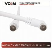 Vcom CV601R 10mt Analog Beyaz Tv Kablosu - 1
