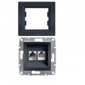 SCHNEİDER ASFORA RJ11+RJ45 (TELEFON+DATA) (CAT3+CAT6) (ÇERÇEVELİ) - 1