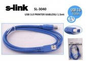 S-link SL-3040 1.5mt Usb 3.0 mavi Yazıcı Kablosu - 1