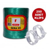 SOYLU SERA İPİ VE ORİJİNAL BİTKİ KLİPSİ FİDE BAĞLAMA İPİ 250 ADET HER BİTKİYLE UYUMLU ŞEFFAF BİTKİ KLİPSİ - 1