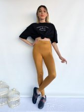 Kadın Metalik Hardal Disco Tayt thumbnail 1