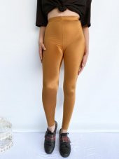 Kadın Metalik Hardal Disco Tayt thumbnail 5