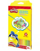 Play Doh Jumbo Woodfree Üçgen Kuru Boya 12’li - 1