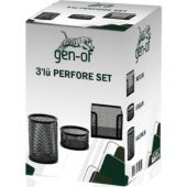 Gen-Of Metal Ofis Seti Siyah(Metal Evrak Rafı+3Lü Masa Seti) - 5