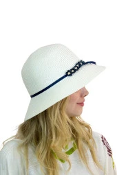 Çiçekli Kadın Hasır Şapka 1457 thumbnail 2