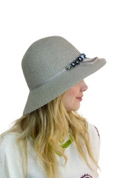 Çiçekli Kadın Hasır Şapka 1457 thumbnail 7