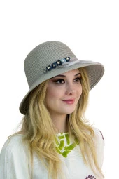 Çiçekli Kadın Hasır Şapka 1457 thumbnail 8