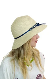 Çiçekli Kadın Hasır Şapka 1457 thumbnail 10