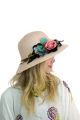 Çiçekli Hasır Kadın Şapka 3868 thumbnail 10
