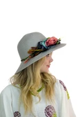 Çiçekli Hasır Kadın Şapka 3868 thumbnail 8