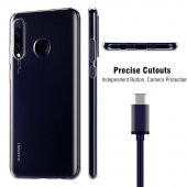 Huawei P30 Lite Kılıf Şeffaf Süper Silikon Kılıf + 6D Nano Cam - 4