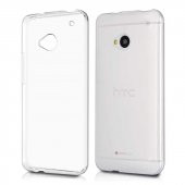 HTC One M7 Kılıf Şeffaf Süper Silikon Kamera Korumalı - 1