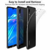 Huawei Y6 2019 (Honor 8A) Kılıf Şeffaf Süper Silikon Kılıf - 4