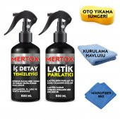 MERTOX ARAÇ ARABA OTOMOBİL OTO TEMİZLİK SETİ İÇ DETAY TEMİZLEYİCİ + LASTİK PARLATICI 2X500ML - 1