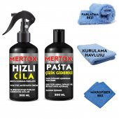 MERTOX ARAÇ ARABA OTOMOBİL OTO TEMİZLİK SETİ - İNCE ÇİZİK GİDERİCİ PASTA + HIZLI CİLA 2X500ML - 1