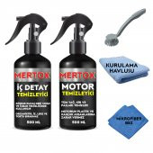 MERTOX ARAÇ ARABA OTOMOBİL OTO TEMİZLİK SETİ - İÇ DETAY + MOTOR TEMİZLEYİCİ SPREY 2X500ML - 1