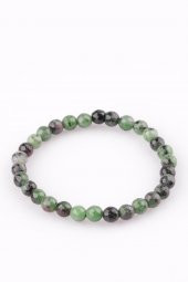 Anyolit Doğal Taş Bileklik 6 mm Fasetli Küre Kesim thumbnail 2