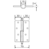 Okka Menteşe Pirinç Sarı 10cm thumbnail 2