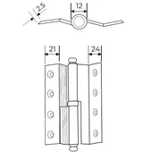 Cumbalı Menteşe Aluminyum Saten 10cm thumbnail 2