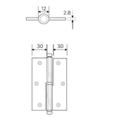 Okka Menteşe Aluminyum Saten 12cm - 2