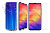 Redmi Note 7 Zore Süper Silikon Kılıf Kamera Korumalı + Cam - 1