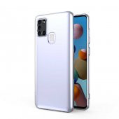 Samsung Galaxy A21S Kılıf Kamera Korumalı Şeffaf Süper Silikon Kapak - 1