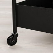 3 Katlı Servis Arabası IKEA Siyah Renk 50.5x30x83 cm Düzenleyici Raf Ünitesi Çelik - 2