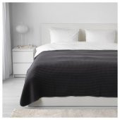 Çift Kişilik Yatak Örtüsü,IKEA Koyu Gri MeridyenDukkan 230x250 Cm %100 Pamuk Yatak Örtüsü - 3