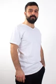 TWİSTER JEANS 1827 BEYAZ V  YAKA ERKEK T-SHİRT - 1