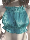 ASM0280 Bayan Su Yeşili Kare Pecete Saten Suit Büstier - 2