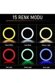 210 Cm Tripot 10 Inç 26 Cm Rgb Işık Çok Renkli Makyaj Tiktok Selfie Işığı Selfie Çubuğu Tripod - 4