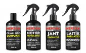MERTOX ARAÇ ARABA OTOMOBİL OTO TEMİZLİK SETİ ÜRÜNLERİ MOTOR JANT TEMİZLEYİCİ OTO ŞAMPUANI VE LASTİK PARLATICI 4X500ML - 1