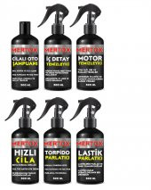MERTOX ARAÇ ARABA OTOMOBİL OTO TEMİZLİK SETİ OTO ŞAMPUANI+İÇ DETAY+MOTOR+HIZLI CİLA+TORPİDO+LASTİK 6X500ML - 1