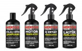 MERTOX ARAÇ ARABA OTOMOBİL OTO TEMİZLİK SETİ ÜRÜNLERİ MOTOR İÇ DETAY TEMİZLEYİCİ LASTİK PARLATICI OTO ŞAMPUANI 4X500ML - 1