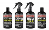 MERTOX ARAÇ ARABA OTOMOBİL OTO TEMİZLİK SETİ ÜRÜNLERİ OTO ŞAMPUANI+LASTİK PARLATICI+HIZLI CİLA+İNCE PASTA 4X500ML - 1