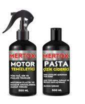 MERTOX ARAÇ ARABA OTOMOBİL OTO TEMİZLİK SETİ ÜRÜNLERİ - MOTOR TEMİZLEME + İNCE ÇİZİK GİDERİCİ PASTA 2X500ML MALZEMELERİ - 1