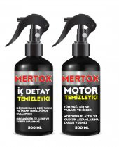 MERTOX ARAÇ ARABA OTOMOBİL OTO TEMİZLİK SETİ ÜRÜNLERİ - İÇ DETAY + MOTOR TEMİZLEYİCİ SPREY 2X500ML MALZEMELERİ - 1