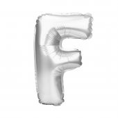 Harf Folyo Balon Büyük Boy Metalik Gümüş F Harfi Folyo Balon Metalik - 100 cm - 1