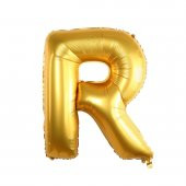 Harf Folyo Balon Büyük Boy Metalik Altın R Harfi Folyo Balon Metalik - 100 cm - 1