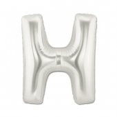 Harf Folyo Balon Büyük Boy Metalik Gümüş H Harfi Folyo Balon Metalik - 100 cm - 1