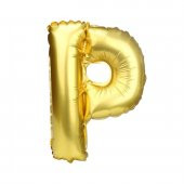 Harf Folyo Balon Büyük Boy Metalik Altın P Harfi Folyo Balon Metalik - 100 cm - 1