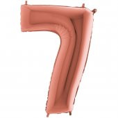 Rakam Folyo Balon Metalik Gül Kurusu - 7 Yaş Folyo Balon Metalik - 7 Yaş Balonu - 1