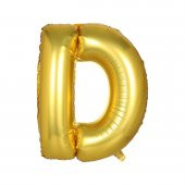 Harf Folyo Balon Büyük Boy Metalik Altın D Harfi Folyo Balon Metalik - 100 cm - 1