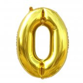 Rakam Folyo Balon Metalik Altın 0 Yaş Folyo Balon Metalik - 0 Yaş Balonu 100 cm - 1